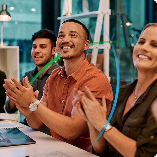 employees celebrating success