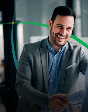 banner showing two business professionals shaking hands
