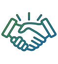 line art depicting a handshake